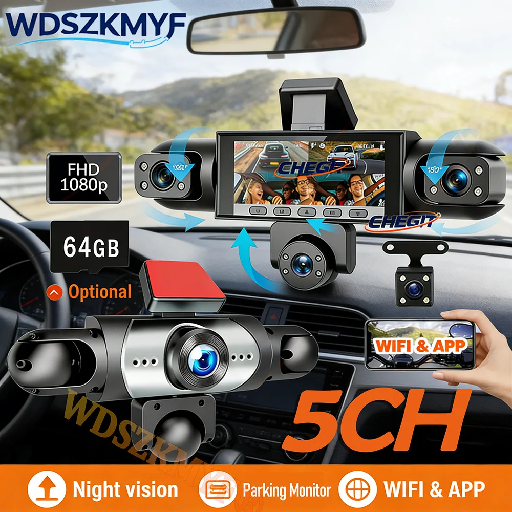 New 5Lens Dash cam 360° 1080P  - огляд і ціна Panoramic Dash Cam 360