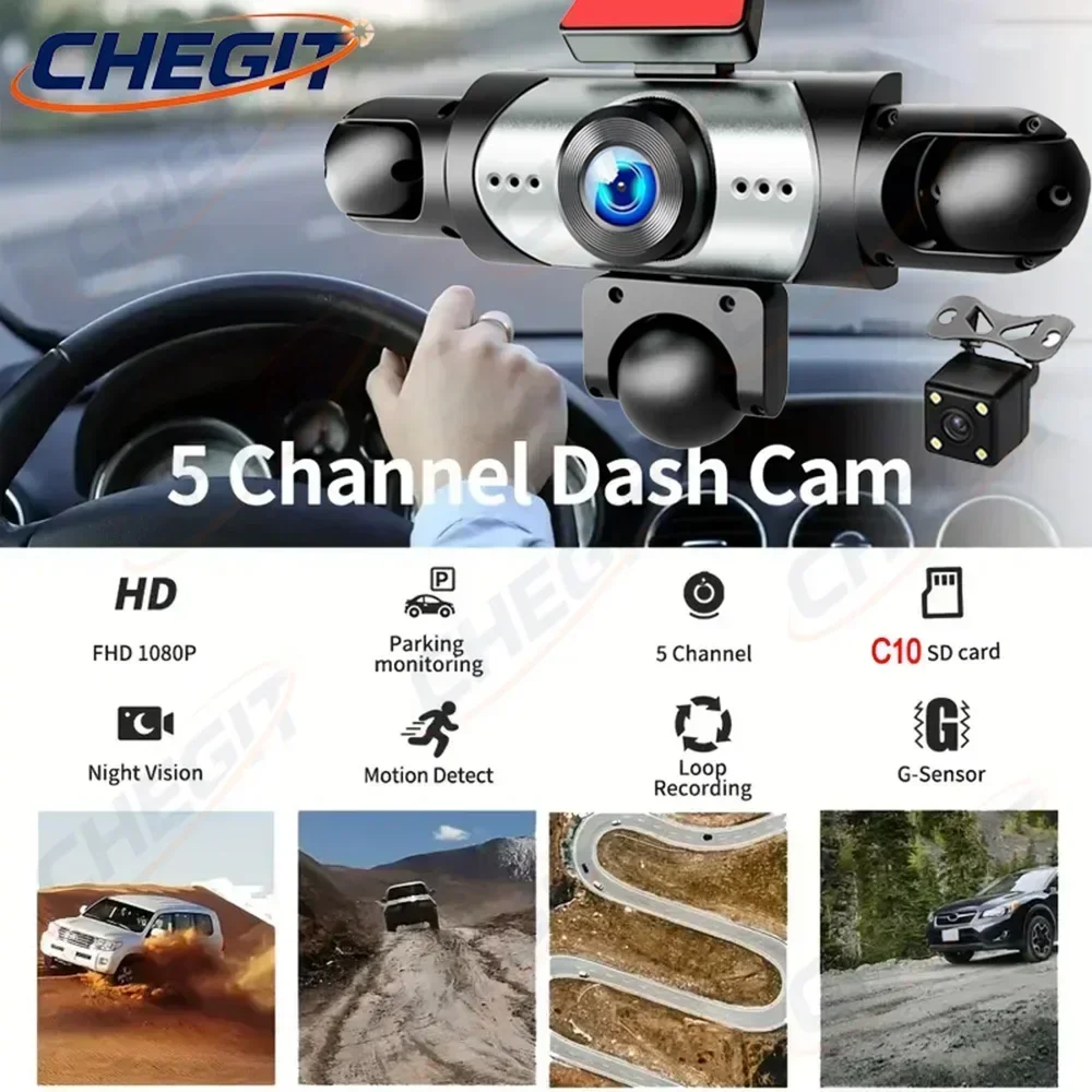 New 5Lens Dash cam 360° 1080P  - огляд і ціна Panoramic Dash Cam 360