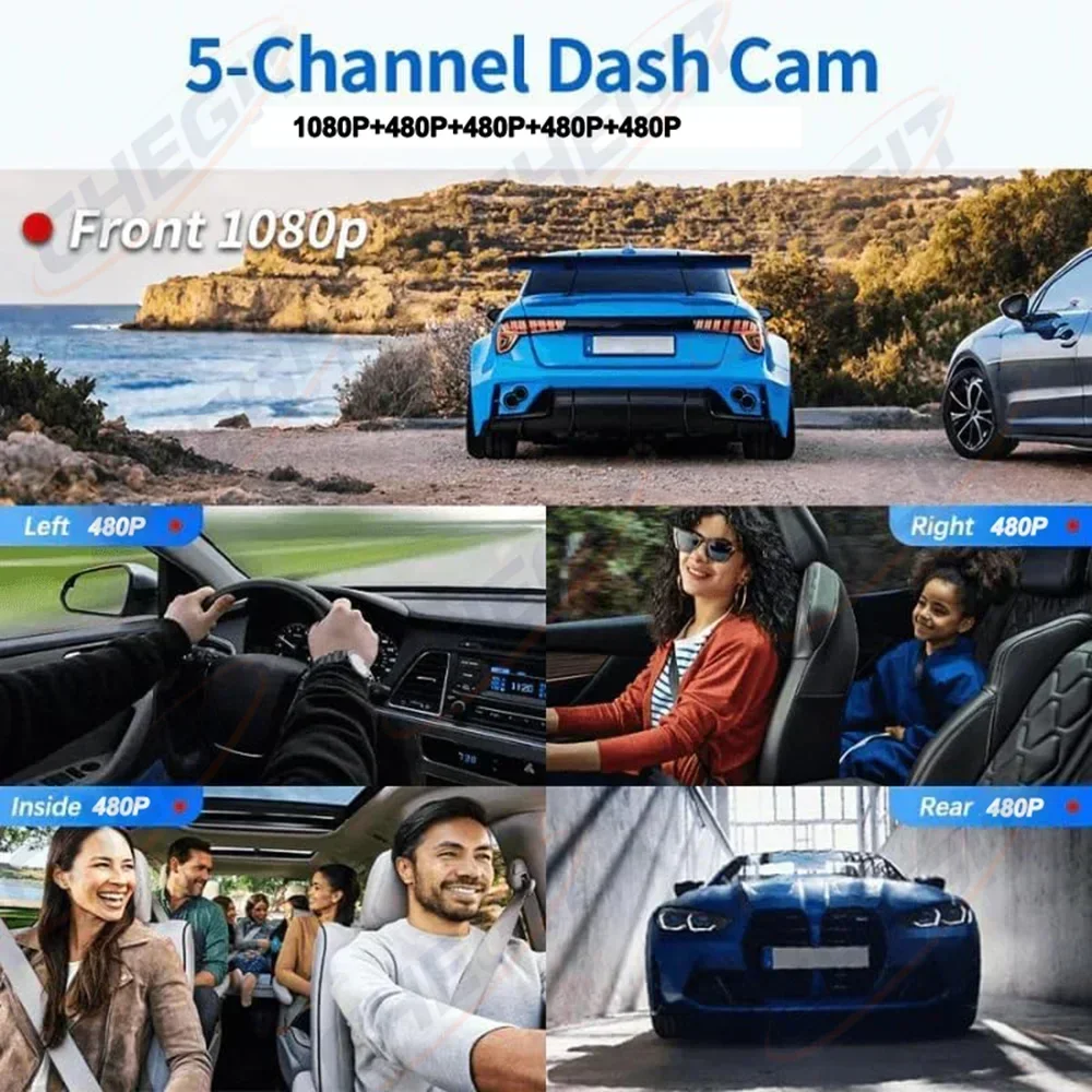 New 5Lens Dash cam 360° 1080P  - огляд і ціна Panoramic Dash Cam 360