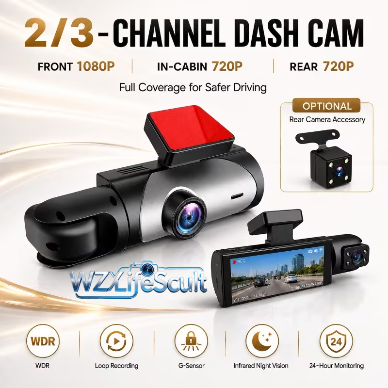 2/3-Channel HD Dashcam, 1080p  - огляд і ціна Panoramic Dash Cam 360
