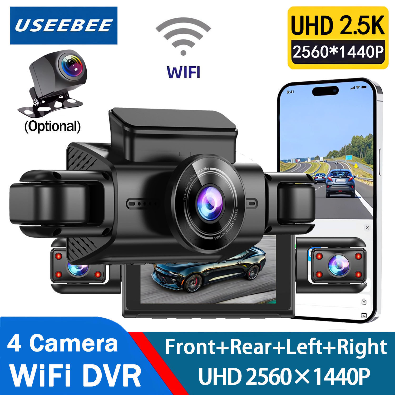 360 Degree 4 Cameras Dash Cam  - огляд і ціна Panoramic Dash Cam 360