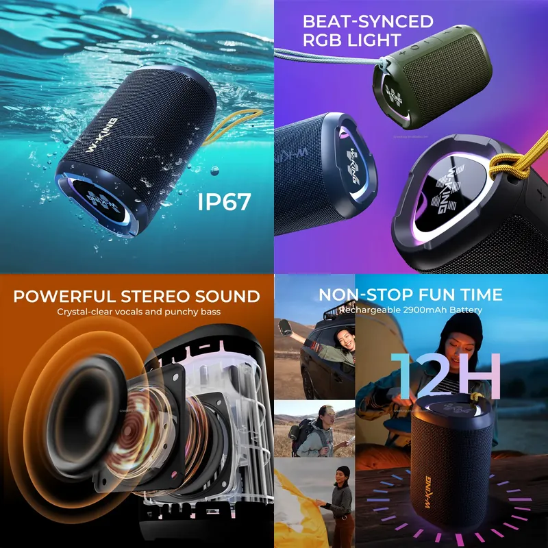 W-KING D110 RGB Wireless Bluet - огляд і ціна Bluetooth Speaker Waterproof
