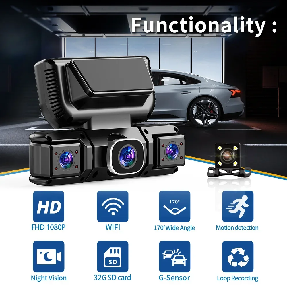 360 Degrees 4 Camera Front Lef - огляд і ціна Panoramic Dash Cam 360